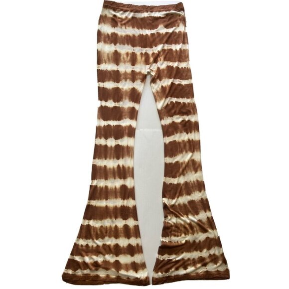 Raga Women's Orange Beach Striped Soft Flare Casual Pants R518 - Picture 3 of 9